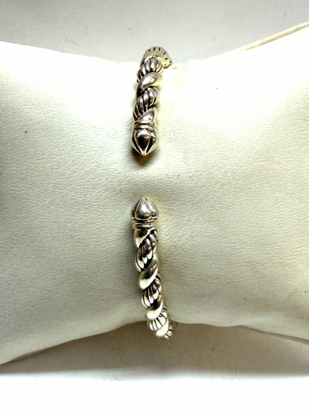 JAI by John Hardy Sterling Silver Hinged Twisted Rope Cuff Bracelet